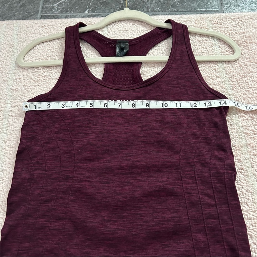 Alphalete Racerback Athletic Tank Top Fitted Marled Burgundy Size‎ Small - Picture 6 of 9